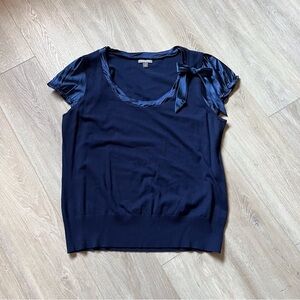 Apt. 9 Blue Tie Front Blouse